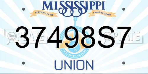 37498S7 Mississippi License Plate