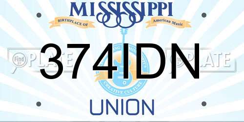 374IDN Mississippi License Plate