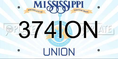 374ION Mississippi License Plate