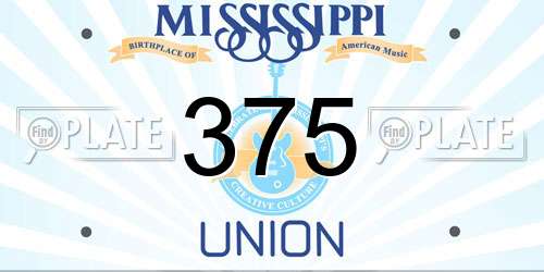 375 Mississippi License Plate