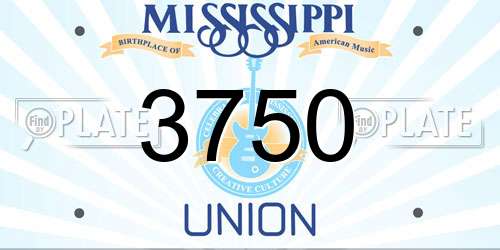 3750 Mississippi License Plate