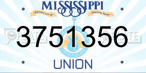3751356 Mississippi License Plate