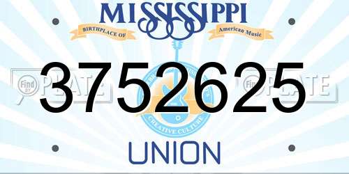3752625 Mississippi License Plate