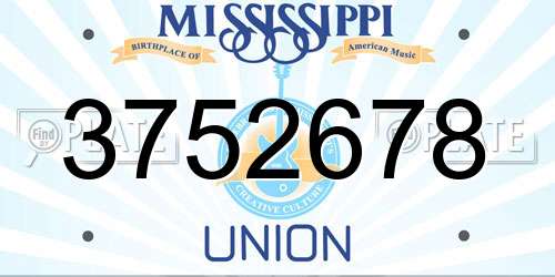3752678 Mississippi License Plate