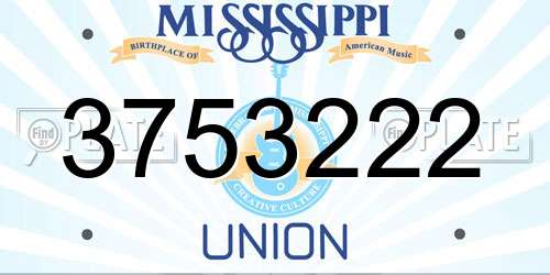 3753222 Mississippi License Plate