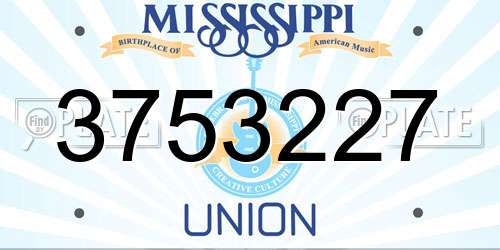 3753227 Mississippi License Plate