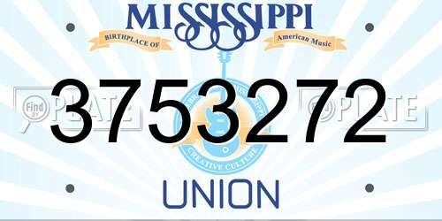 3753272 Mississippi License Plate