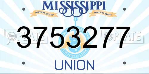 3753277 Mississippi License Plate