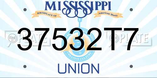 37532T7 Mississippi License Plate