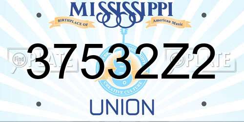 37532Z2 Mississippi License Plate