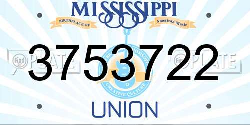 3753722 Mississippi License Plate