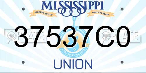 37537C0 Mississippi License Plate