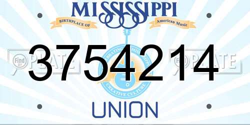 3754214 Mississippi License Plate