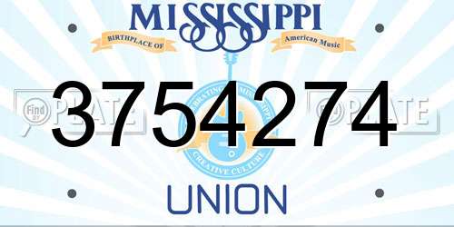 3754274 Mississippi License Plate