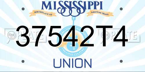 37542T4 Mississippi License Plate