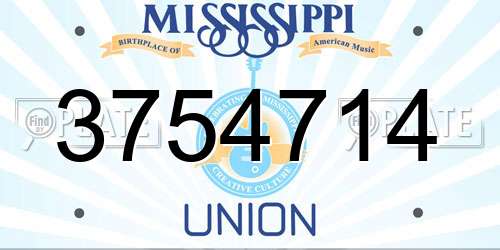 3754714 Mississippi License Plate