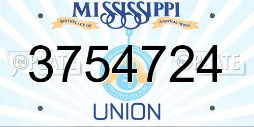 3754724 Mississippi License Plate