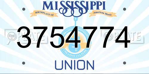 3754774 Mississippi License Plate