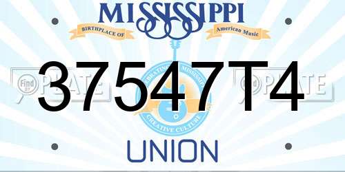 37547T4 Mississippi License Plate