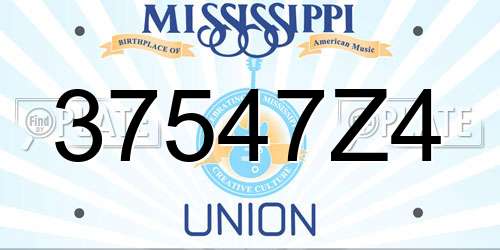 37547Z4 Mississippi License Plate