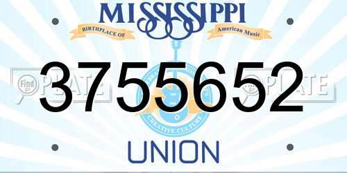 3755652 Mississippi License Plate