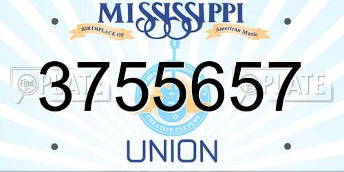 3755657 Mississippi License Plate