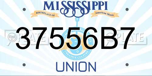37556B7 Mississippi License Plate