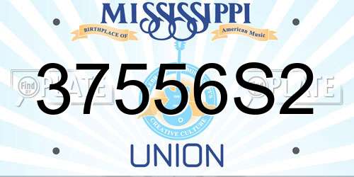 37556S2 Mississippi License Plate