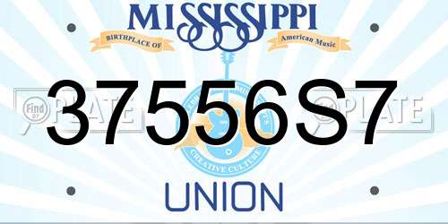 37556S7 Mississippi License Plate