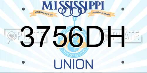 3756DH Mississippi License Plate
