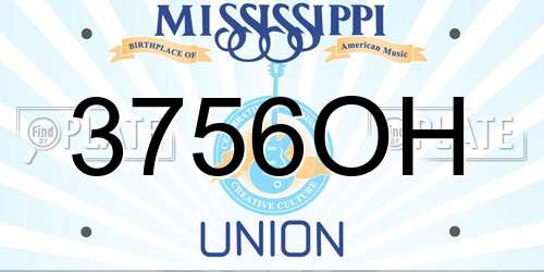 3756OH Mississippi License Plate