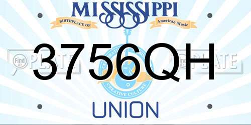 3756QH Mississippi License Plate