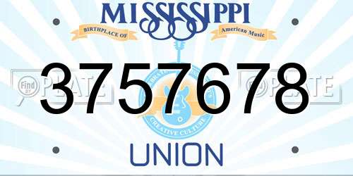 3757678 Mississippi License Plate