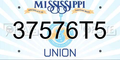 37576T5 Mississippi License Plate