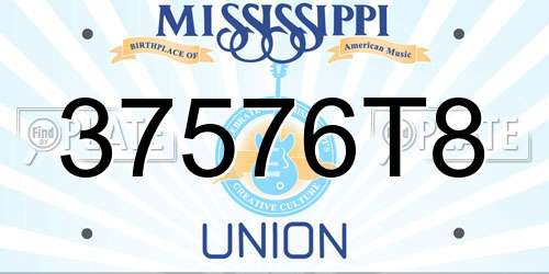 37576T8 Mississippi License Plate