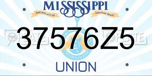 37576Z5 Mississippi License Plate