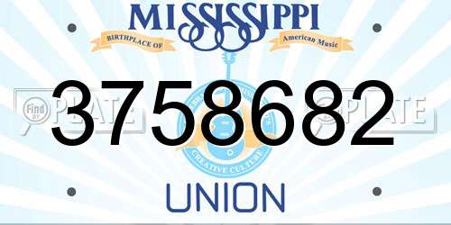 3758682 Mississippi License Plate