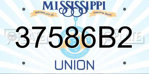 37586B2 Mississippi License Plate