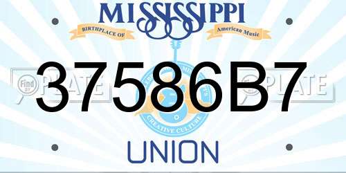37586B7 Mississippi License Plate