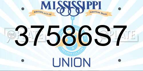 37586S7 Mississippi License Plate