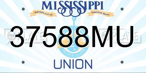 37588MU Mississippi License Plate