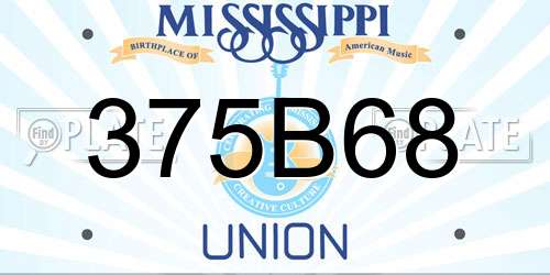 375B68 Mississippi License Plate