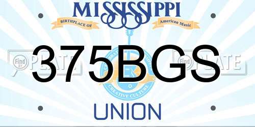 375BGS Mississippi License Plate