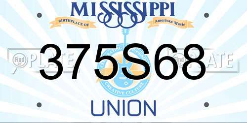 375S68 Mississippi License Plate