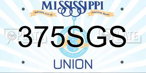 375SGS Mississippi License Plate