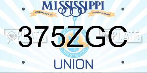 375ZGC Mississippi License Plate
