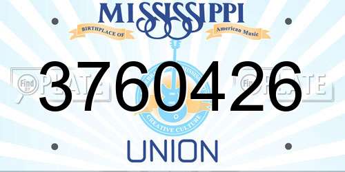 3760426 Mississippi License Plate