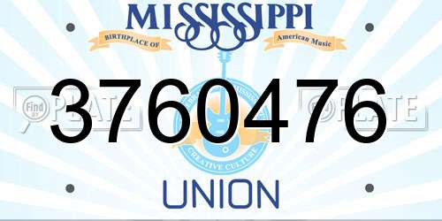 3760476 Mississippi License Plate