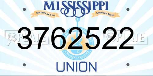 3762522 Mississippi License Plate