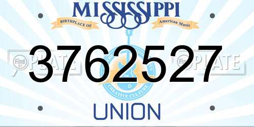 3762527 Mississippi License Plate